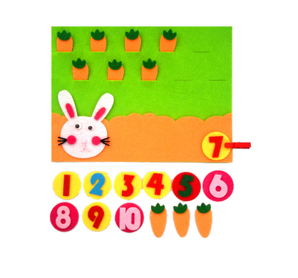 Kids Montessori Toys Monkeys Eat Bananas Toy DIY Weave Cloth Digital Matching Digital Cognitive Preschool Teaching Aids