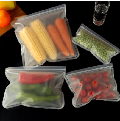 Silicone Food Storage Bag Reusable Stand Up Zip Shut Bag Leakproof Containers Fresh Bag Food Storage Bag Fresh Wrap Ziplock Bag