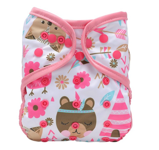Waterproof Reusable Printed One Size Cloth Diaper Cover D8