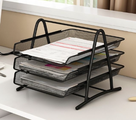 3-4 Layer Desk File Organizer Document Paper Tray, Magazine Case