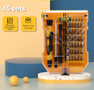 Deli 45PCS Slotted Ratchet Screw Driver Set Fastening Tools Screwdriver Screwdriver Set