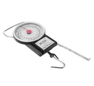 22kg/50lb Portable Hanging Scale Balance Fish Hook Weighing Balance Kitchen With Measuring Tape Measure Fishing Scales
