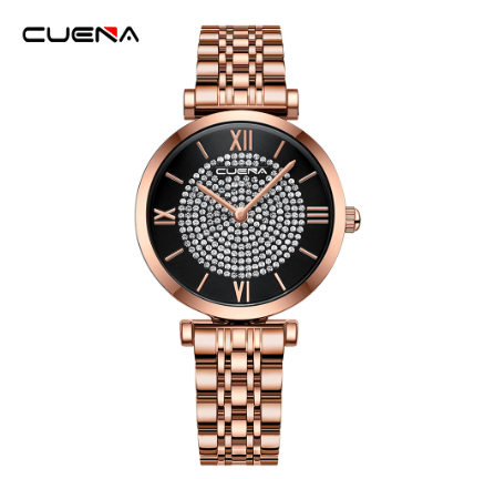 CUENA Women Watches Original Brand Fashion Stainless Steel Luxury Small Dial Casual Business Sports Quartz Waterproof 6066 W6