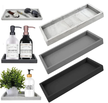 Countertop Soap Dispenser Tray Silicone Tray Hands Soap Shampoo Perfume Storage Bathroom Kitchen