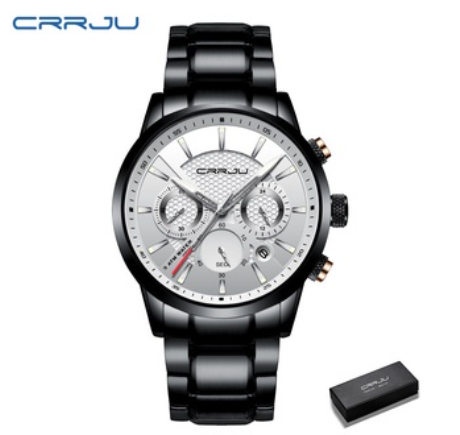 CRRJU Men's Watch Original Brand Multifunction Dial Business Luxury Analog Quartz Stainless Steel Waterproof 2212 M9