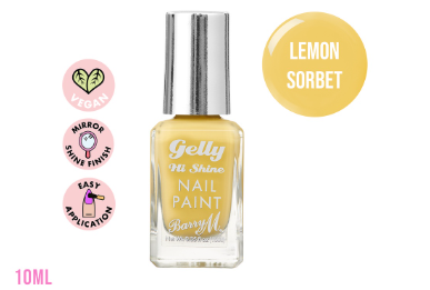 Barry M Gelly Hi Shine Nail Paint Lemon Sorbet Gel Nail Polish