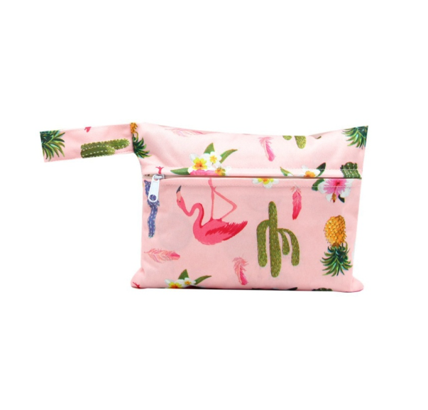 Waterproof Reusable Baby Diaper Bags Cartoon Print Wet Dry Nappy Zipper Handbag Stroller Carry Pack Outdoor Storage DB17