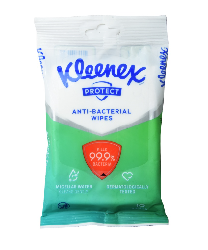 Kleenex Protect Anti-Bacterial Wipes 10s