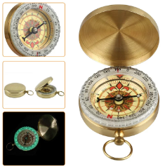 Retro Compass Outdoor Camping Hiking Portable Pocket Brass Compass Gold Copper Navigation Compass