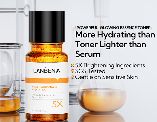 LANBENA Vitamin C Facial Toner Antioxidant Boost Radiance Hydrating 5X Brithening Ingredients Toner 150ML
