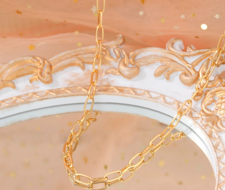 18k stainless steel rectangular necklace