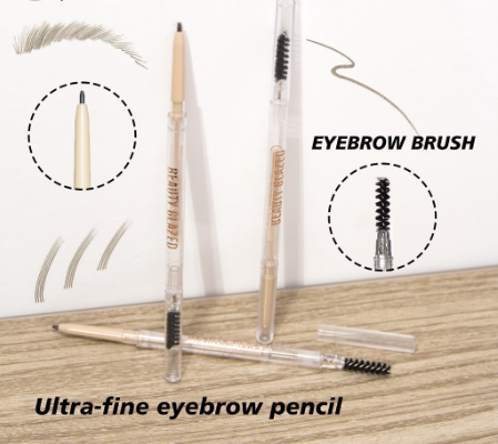 BEAUTY GLAZED Makeup Double Head Eyebrow Waterproof Ultra Slim 1.0mm Soft Eyebrow Pencil Waterproof Fork Tip Eyebrow Pen