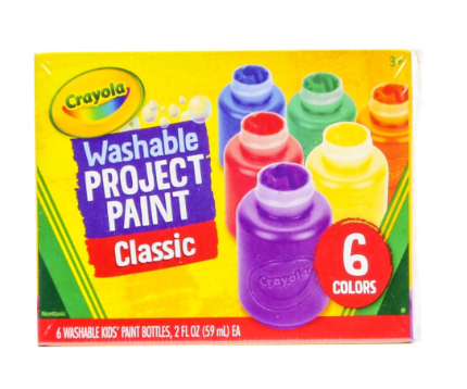 Crayola 6 colors 59 ml Washable Project Paint