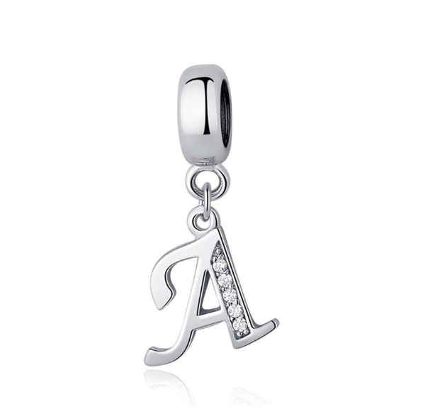 Pandora Letter Charm 925 Silver 26 Letters Diamond Charms Bracelet Pendant A