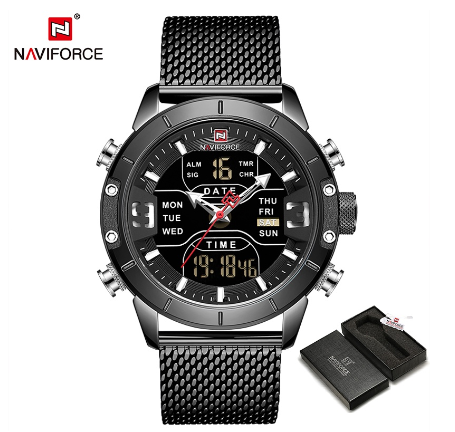 Original Brand NAVIFORCE Waterproof Men Watch Top Fashion Chrono Sport Casual Dual Display Men's Watches 9153 m4