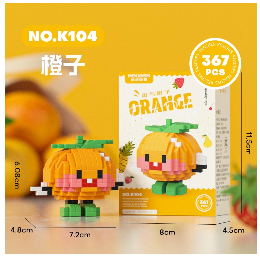 Mini Bricks Toys Trendy Fruit Happy Food Set Creative Desktop Decorations Birthday Gifts F9