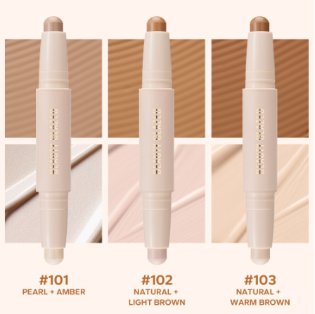 Beauty Glazed Multifunctional 2-in-1 Highlighter Makeup Shadow Contour Stick Double Head For Brighten Face Cosmetics