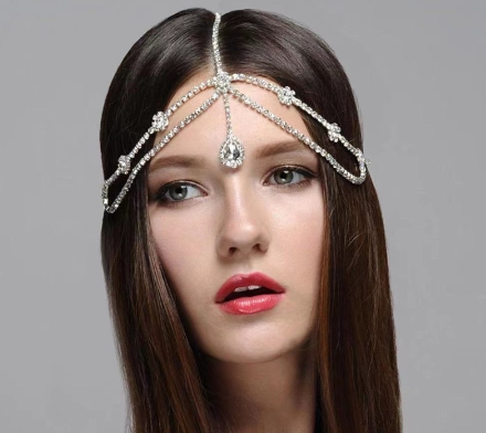 Fashion style Wedding Headband Crown Chain Rhinestone Jewelry