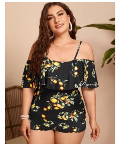 MSDC TRENDY [ KEYNA ] Lemon SWIMSUIT PLUS SIZE