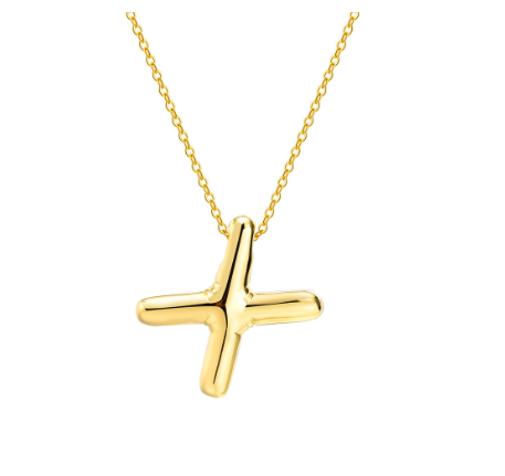 Meaeguet Initial Necklace for Women Girls,Dainty Gold Balloon Bubble Letter Necklace Layered Necklaces Puffy Name Personalized X