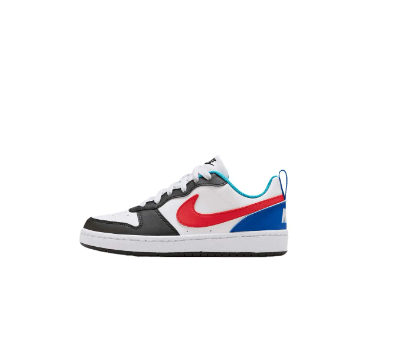 Nike Court Borough Fashion Lightweight Women's Casual Sneakers, White Contrast Lace-Up Platform Shoes Back To School Season HF0742-161