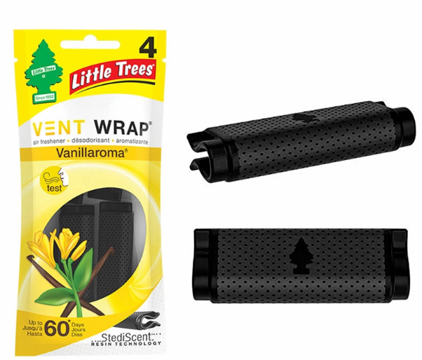 Little Trees Vent Wrap Air Freshener 4pcs (Vanillaroma) Provides Long-Lasting, Car Air Freshener