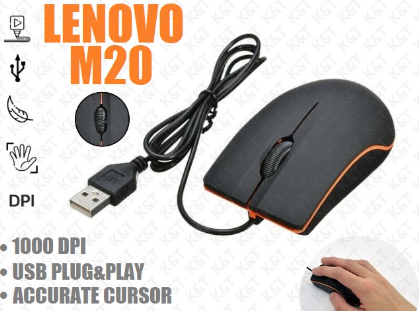 Lenovo M20 USB Mouse Notebook Optical USB Wired Mouse Mice for PC and Laptop Lightweight Small
