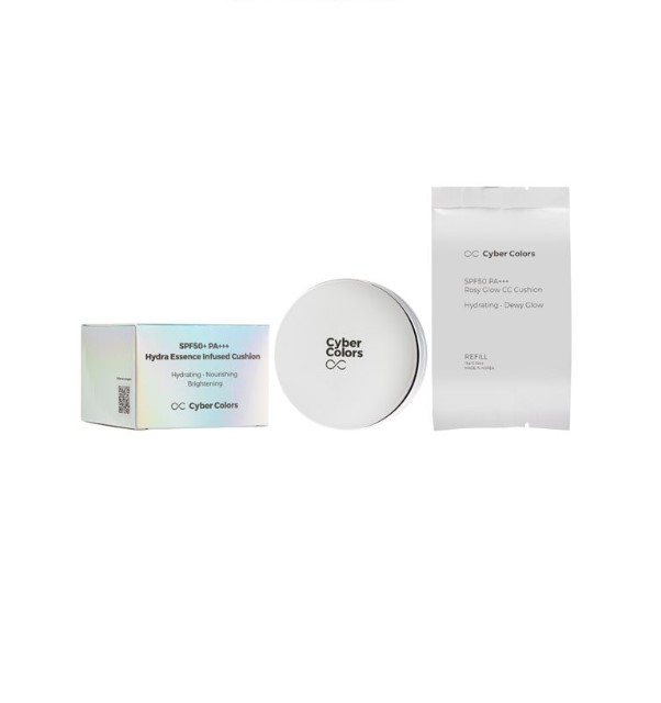 Cyber Colors Hydra Essence Infused Cushion SPF50+ PA+++ 15g + 15g Refill