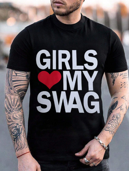 Manfinity LEGND Men T-Shirts Fit Crew Neck Drop Shoulder Short Sleeve Slogan Tee Casual Summer Polyester