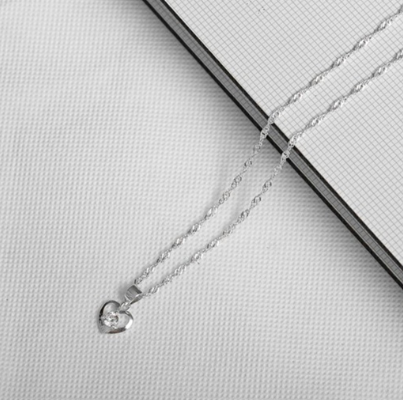 STAR SILVER T076 Italy 92.5 Silver Heart Pendant Long Chain Necklace MX069