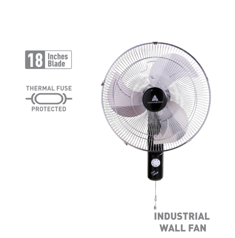 Hanabishi Industrial Wall & Orbit Fan 18" HIWF180W 18 inch blade Heavy Duty Durable Electric Fan