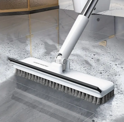 1pc, Cleaning Brush With Long Handle, Rotatable Cleaning Brush, Window Water Scraper, 2-in-1 Floor Brush, For Bathroom Toilet/window/wall/Dorm, Cleaning Supplies, Cleaning Tool