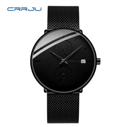 CRRJU Men's Watch Top Luxury Brand Multifunction Dial Business Military Analog Quartz Stainless Steel Waterproof 2265 X 002