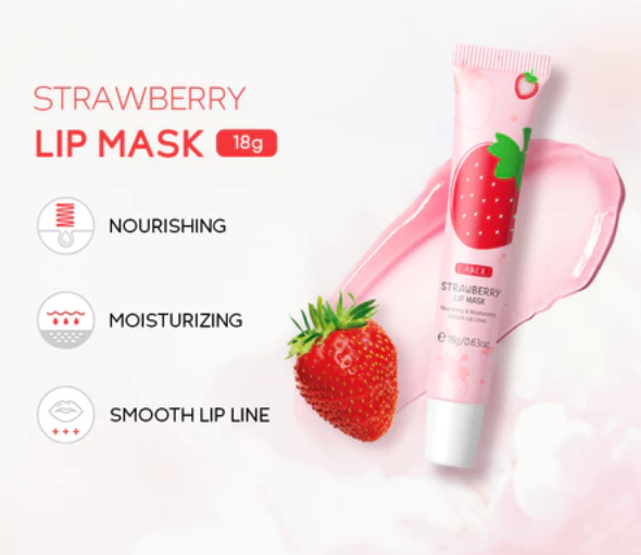 LAIKOU Strawberry Lip Balm Lip Tint Sleeping Mask Lifting Firming Sweet Moisturizer Lip Care 18g