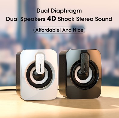 PC Speaker 4D Stereo Desktop Speakers Portable Speaker USB Laptop Speaker