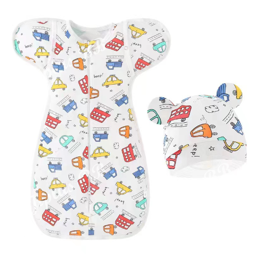 Muslim Swaddle Blanket Hat Set Swaddle Bedding Wrap Blanket Baby Swaddling Newborn Baby Swaddle D5