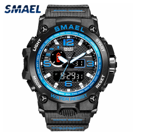 Original Luxury Fashion Waterproof Luminous Men Fashion Casual Quartz Watch Men LED Digital Sports Wrist Watch BLUE