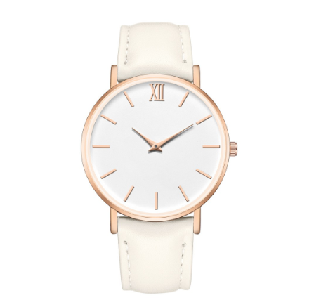 New neutral and simple literature and art bar pin Roman scale belt fashion gold shell quartz watch leisure Korean leather Watch F03