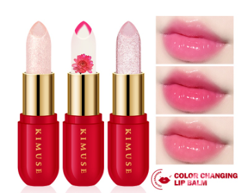 KIMUSE Color Changing Lip Balm Long-Lasting Waterproof Moisturizing Lip Tint Lipstick Makeup 3 Colors