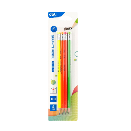 Deli U51600-MT Graphite Pencil HB 4pcs/pack