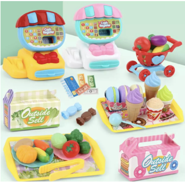 Pretended Play House Supermarket Cash Register Toy Set Ice Cream Toys Kids Pretend Play Set