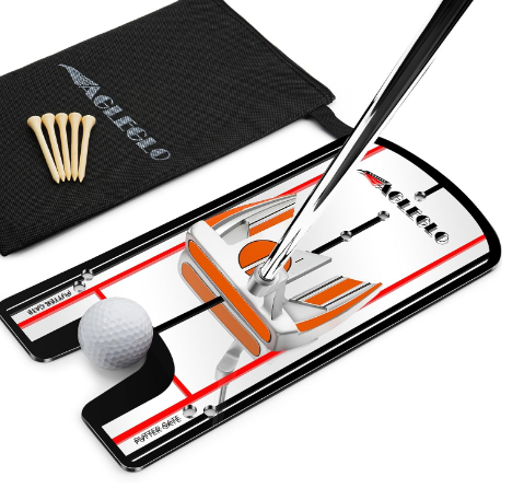 Golf Putting Mirror, Putting Mirror Training Aid for Golf with Putter Line Mirrored Acrylic, Putting Trainer for Golfer Align Eyes, Body, Putter Face, Golf Training Aid Equipment 12”Lx 6”W