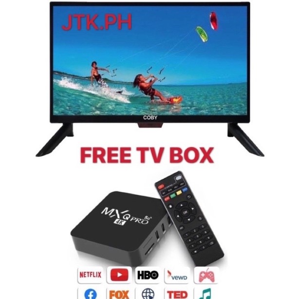 22” LED TV with Free Smart TV Box for You Tube, Netflix, Chrome, etc.