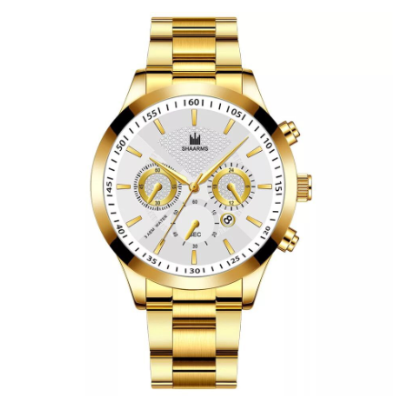 2021 new calendar steel band men's watch, atmospheric life waterproof quartz watch, male student watch M011