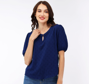 Red Girl Short Sleeves Roundneck Blouse RSLT04-0594