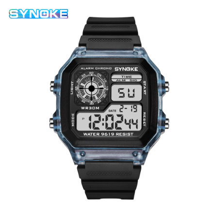 SYNOKE Men's Watch Sports LED Display Watch Luxury Digital Waterproof Watch BLUE