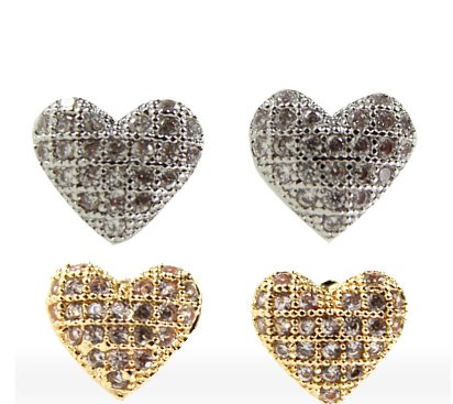 Earring Stud Stone Heart