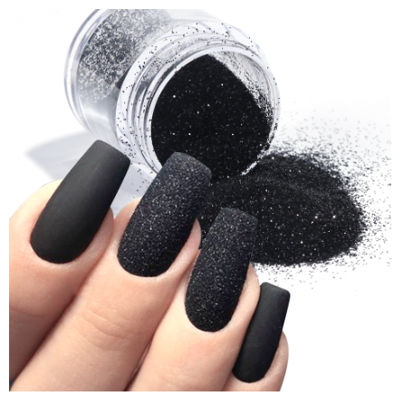 Mama Nail 1 Box Black Nail Glitter Powder Shiny Sandy Chrome Pigment Flakes Sweater Winter Manicure Nails Art Decoration