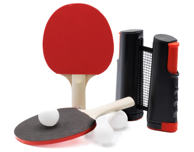 Adjustable Ping Pong Set with Retractable Net - Complete Portable Table Tennis Net Kit with Professional Rackets, Balls, and Net