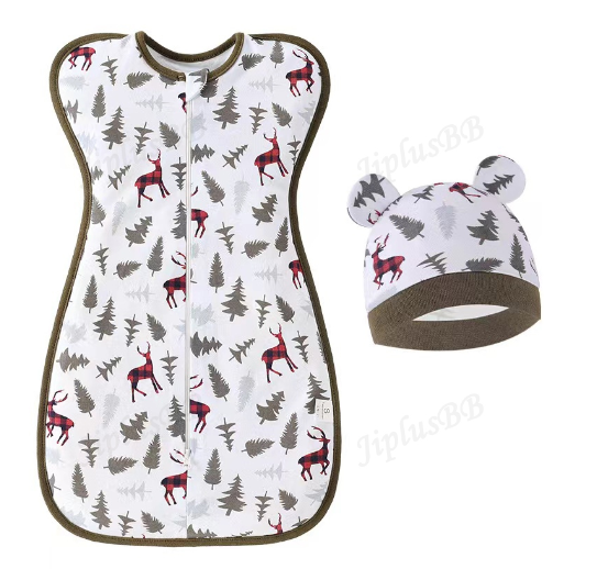 Newborn Swaddle Baby Muslin SW Blanket Hat Set Swaddle Bedding Wrap Blanket Baby Swaddling B6